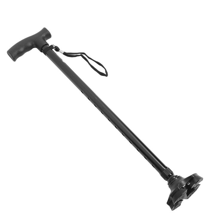 Adjustable Height Quad Cane Anti Slip Lightweight Walking Stick With 4 Pronged