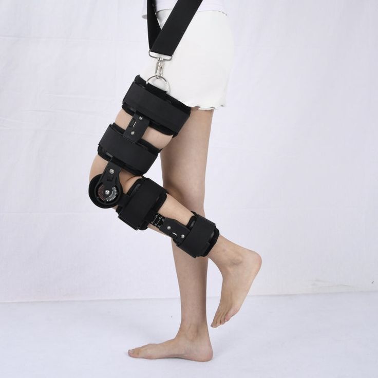 Adjustable Length Of Knee Joint Fixation Brace Knee Injury Fracture Protector Bracket(Black), Specification_ Free Size